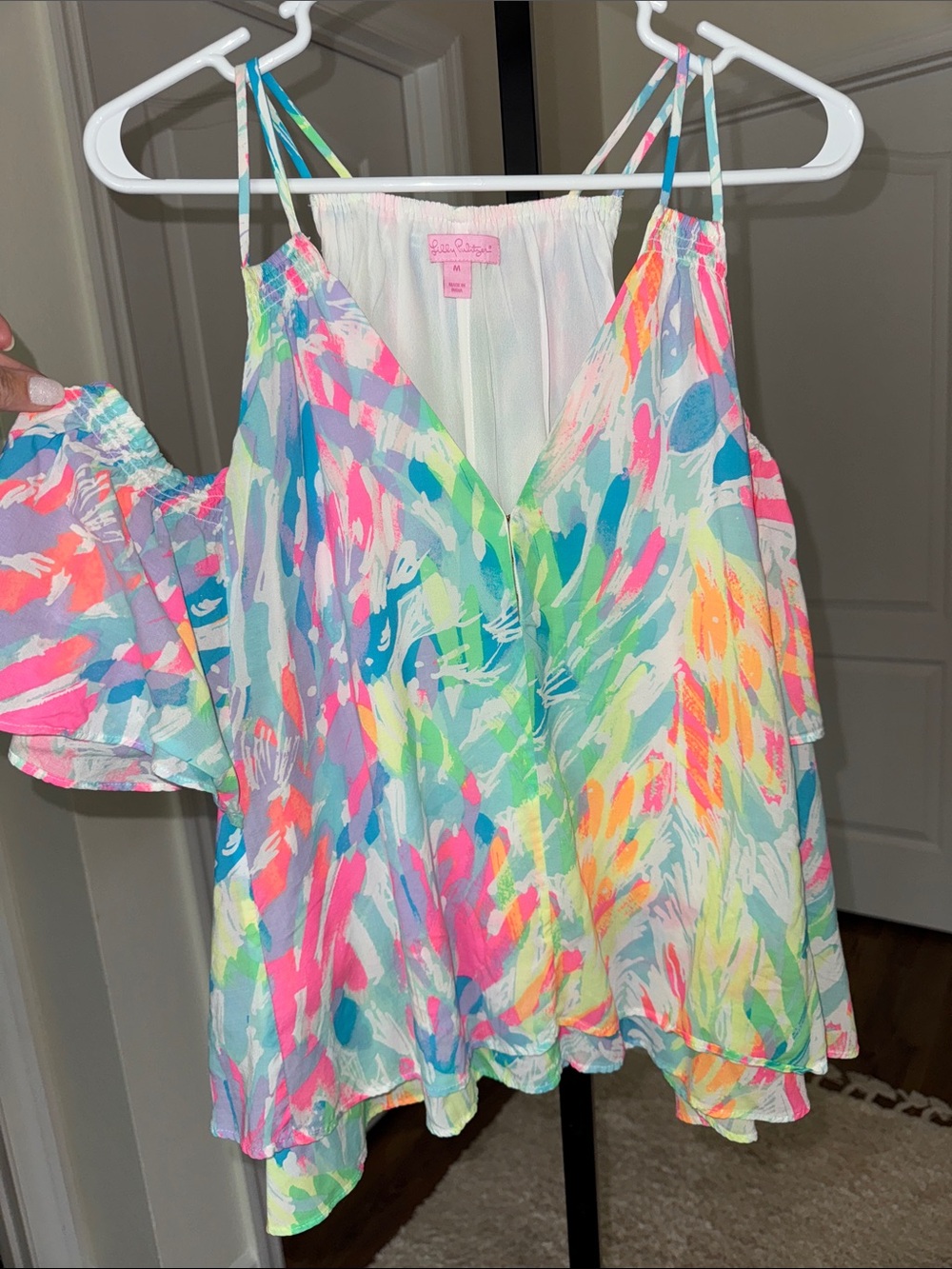 Lilly Pulitzer Cold Shoulder Blouse - Size M